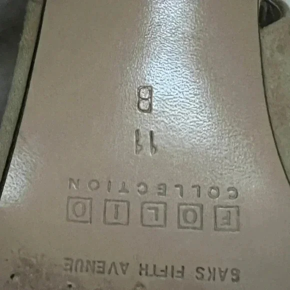 Saks Fifth Avenue Folio Tan Suede Heels … Size   11B - Picture 4 of 7